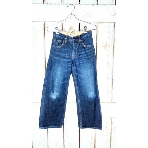 Kids GAP boot cut dark blue denim jeans -  7 Regular - Picture 2 of 4